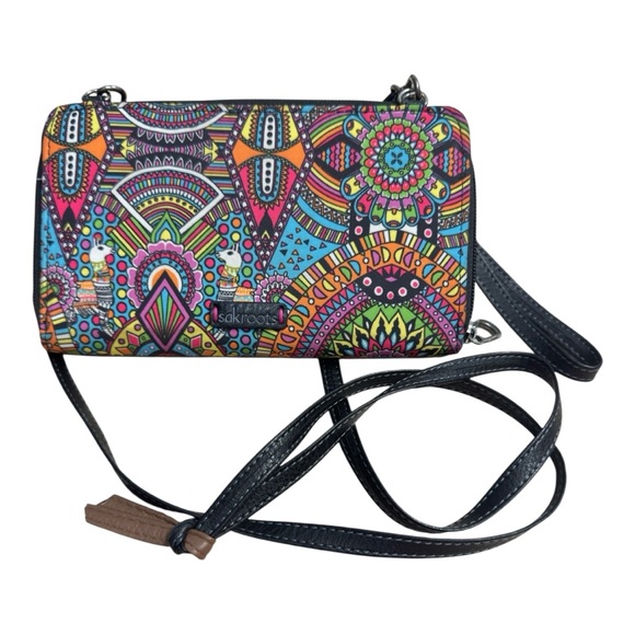 Sakroots Women's Smartphone Crossbody Rainbow Wanderlust EUC Bright Fun Bag - Picture 1 of 4